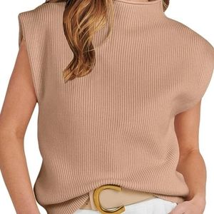 Anrabess Mock neck sleeveless sweater